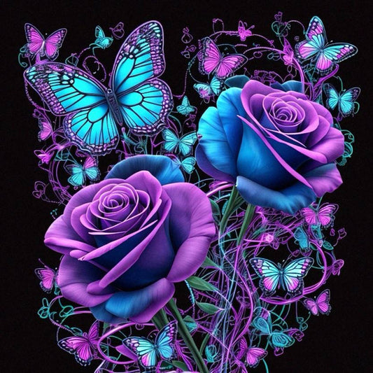 Roses violettes Diamond Painting