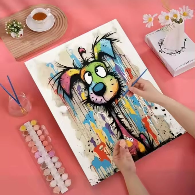 Chien fou peinture aux numéros - Anniadp