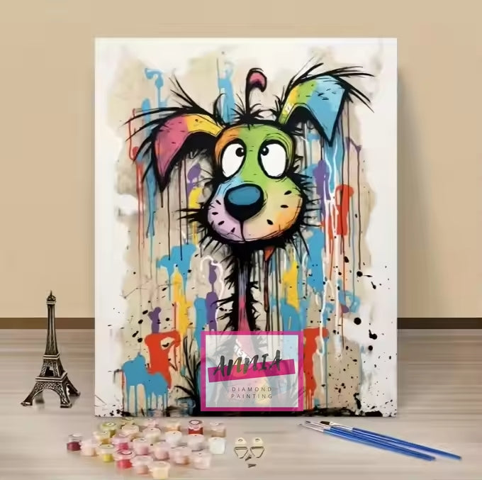Chien fou peinture aux numéros - Anniadp