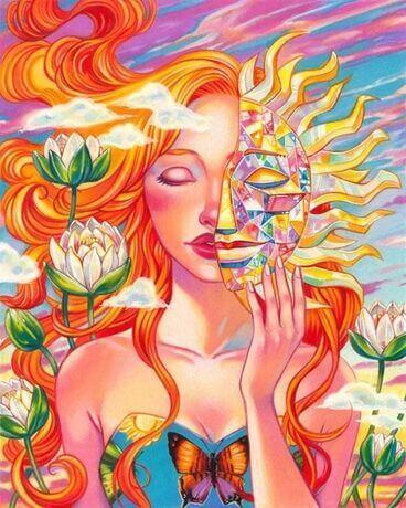 🎨✨ Peinture aux numéros – Femme aux deux visages 🖌️ - Anniadp