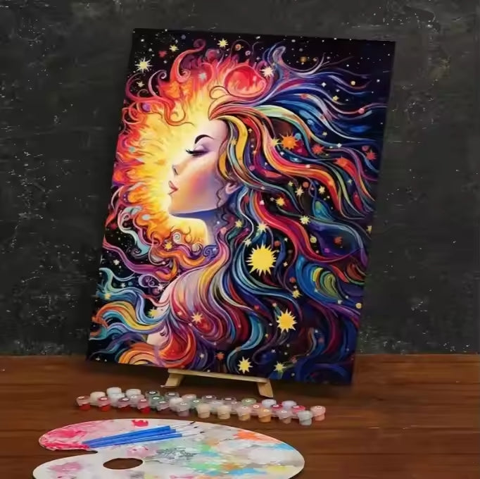 Femme spectrale peinture aux numéros