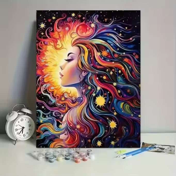 Femme spectrale peinture aux numéros
