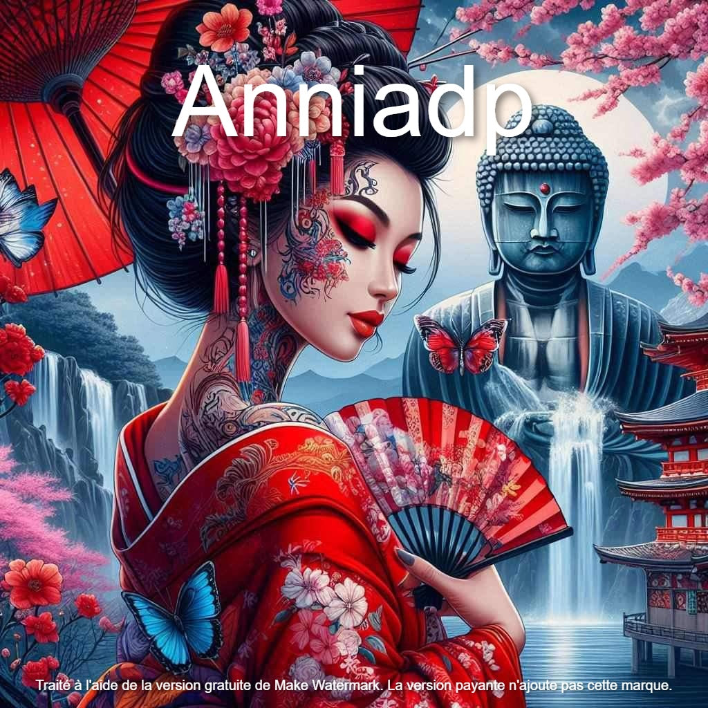 La geisha rouge Diamond Painting-Anniadp