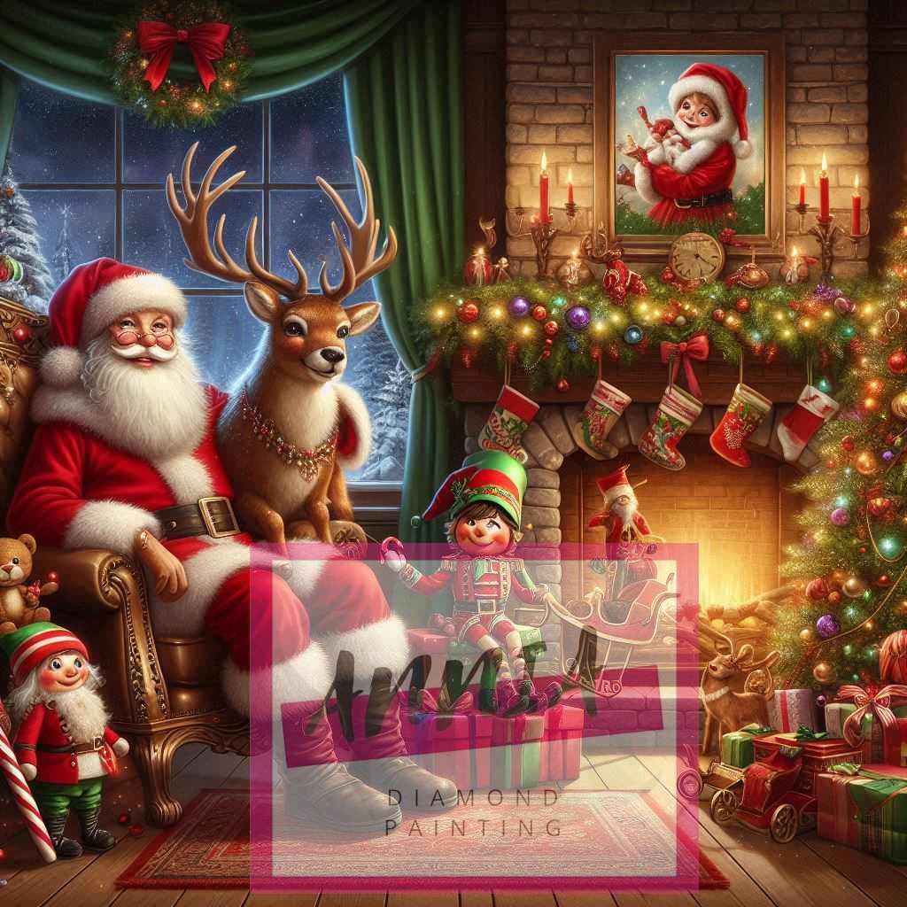 Le repos du père noël Diamond Painting-Anniadp