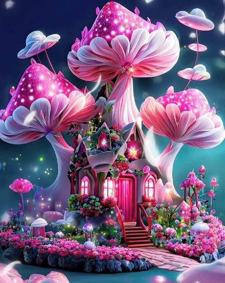 Maison trio fraises Diamond Painting - Anniadp