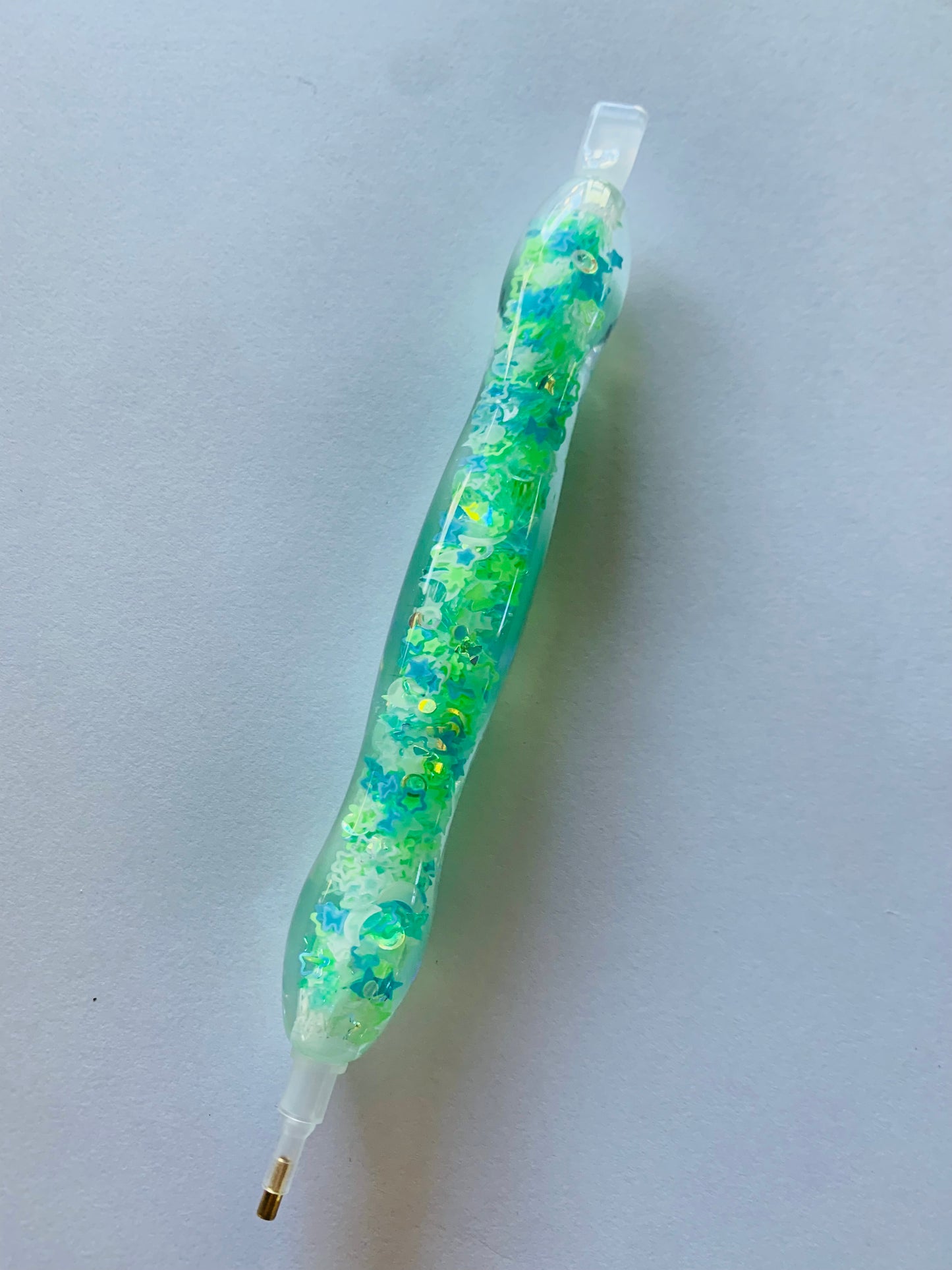 Stylo Diamond Painting vert et bleu étoilé-Anniadp
