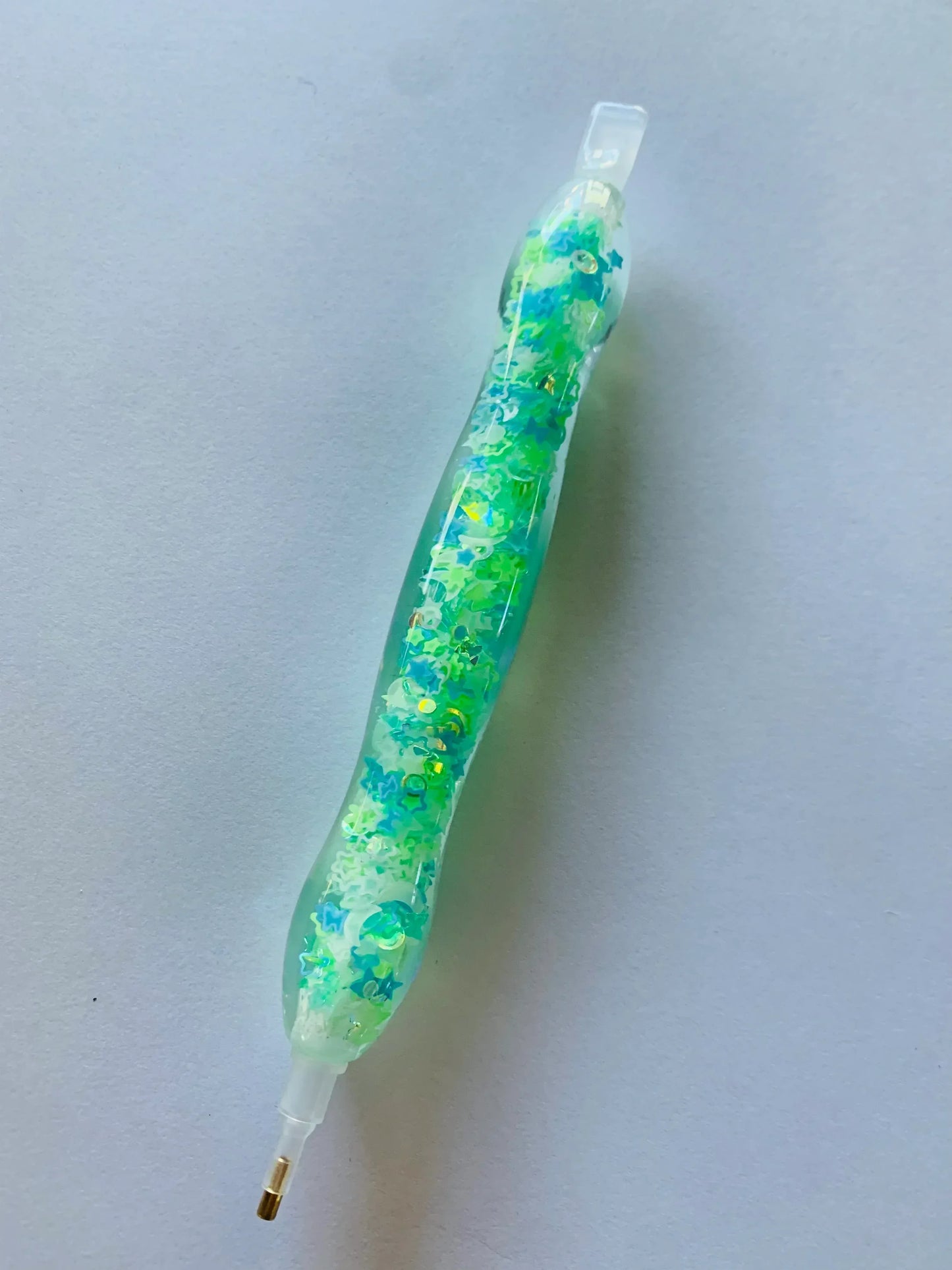 Stylo Diamond Painting vert et bleu étoilé - Anniadp