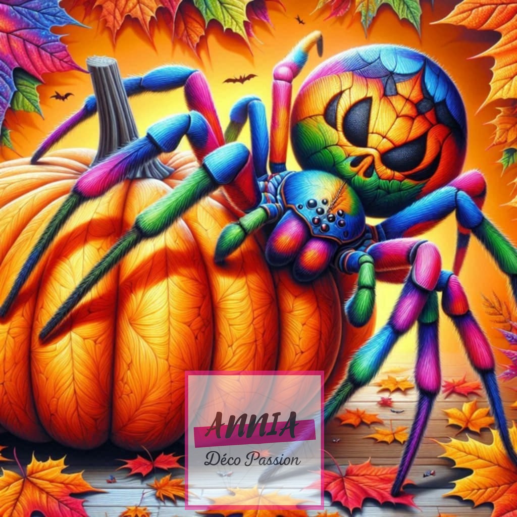 🌈🕸️ Diamond Painting – Toile Magique d’Halloween
