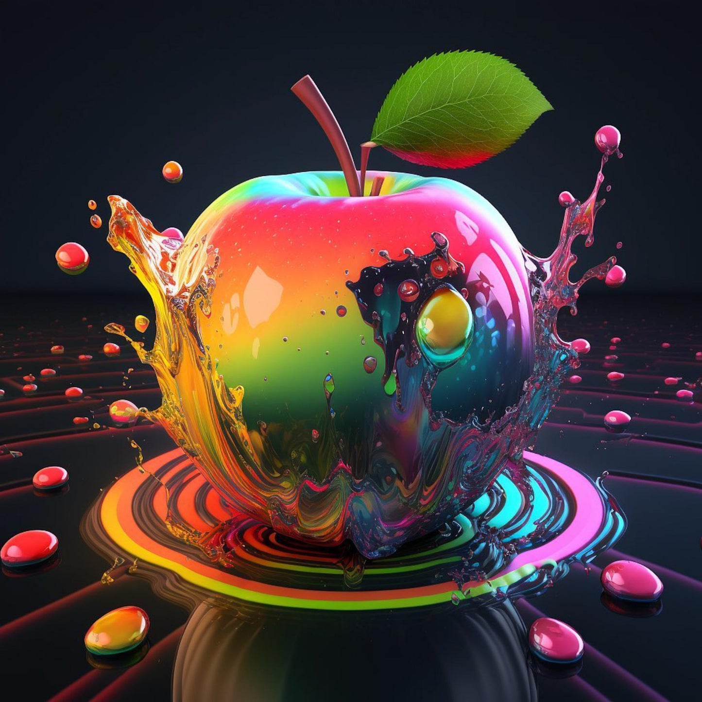 Pomme colorée Diamond Painting-Anniadp