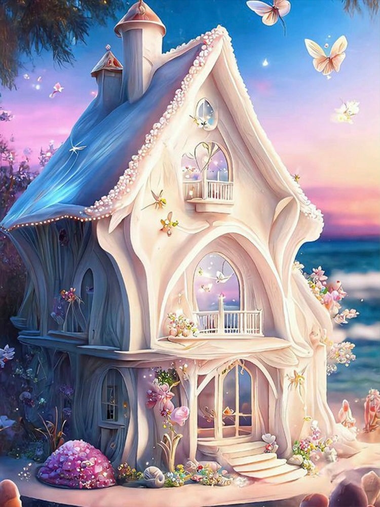 Maison blanche Diamond Painting-Anniadp