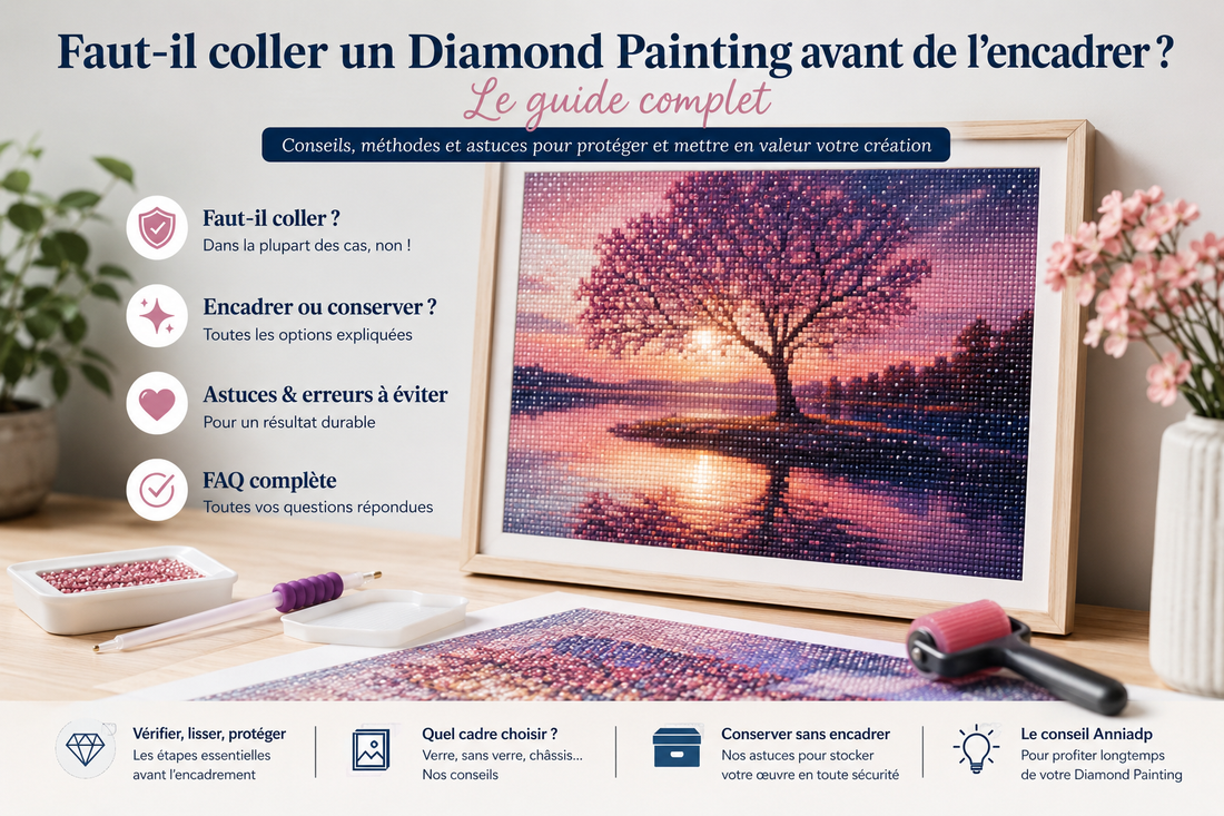 Faut-il coller un Diamond Painting avant de l'encadrer ? Le guide complet
