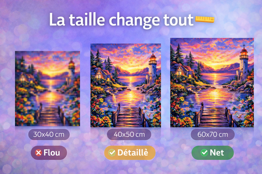 Quelle taille choisir pour un diamond painting réussi ? - Anniadp
