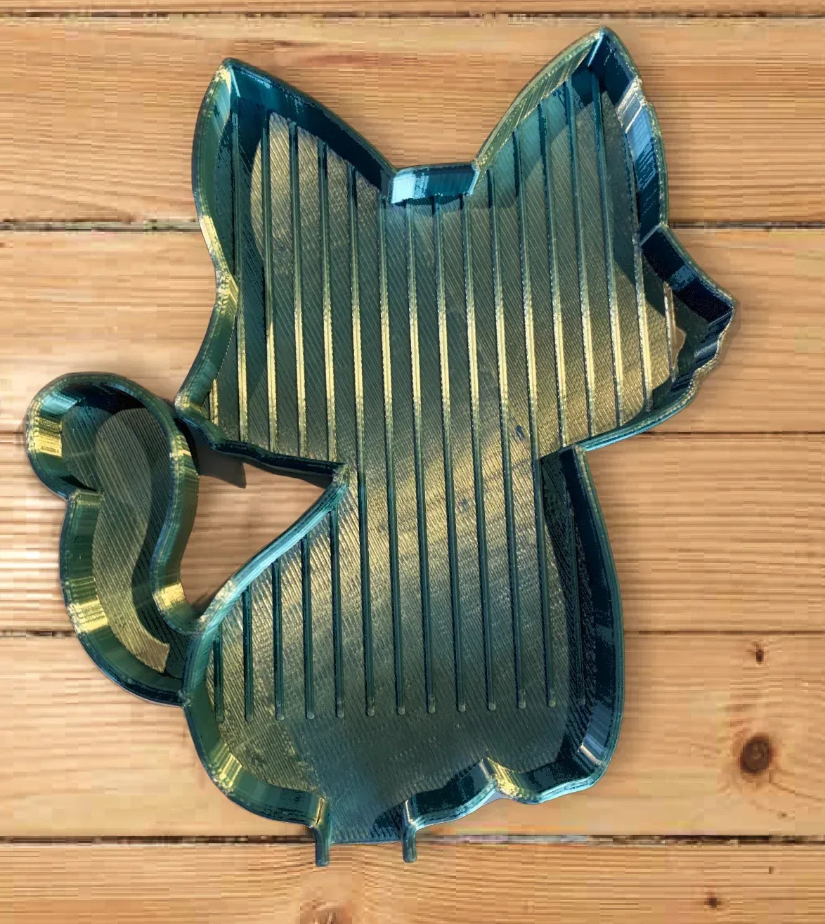 Chat en plateau de peinture diamant, bleu canard et vert