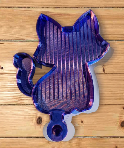 Chat en plateau de peinture diamant, bleu roi