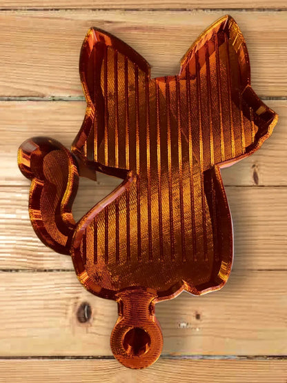 Chat en plateau de peinture diamant, orange et brun