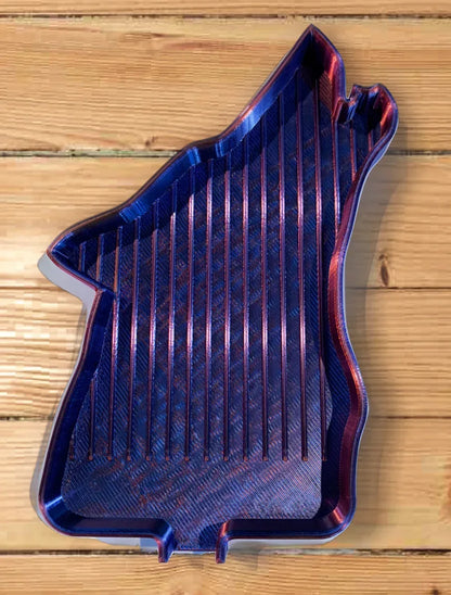 Plaque de peinture diamant en forme de loup, bleu foncé à reflets violets