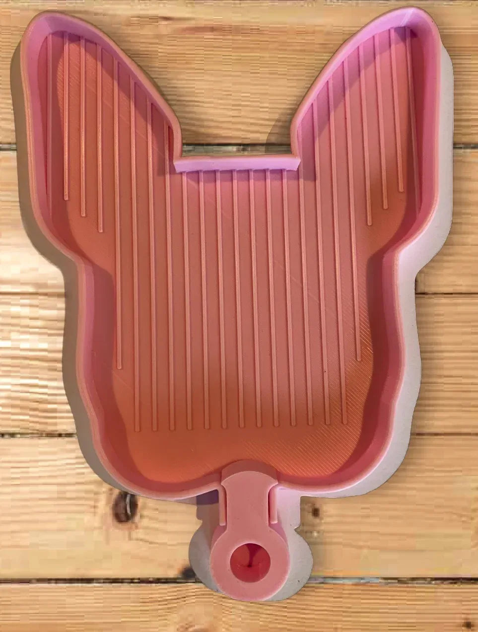 Plateau de peinture diamant tête de bouledogue français rose clair