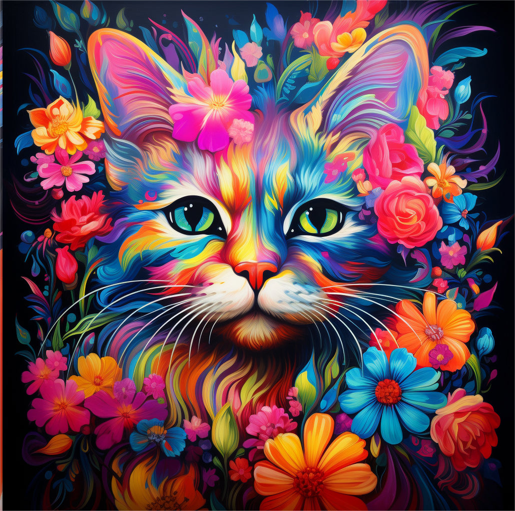 Diamond Painting - Chat Coloré Diamond Painting