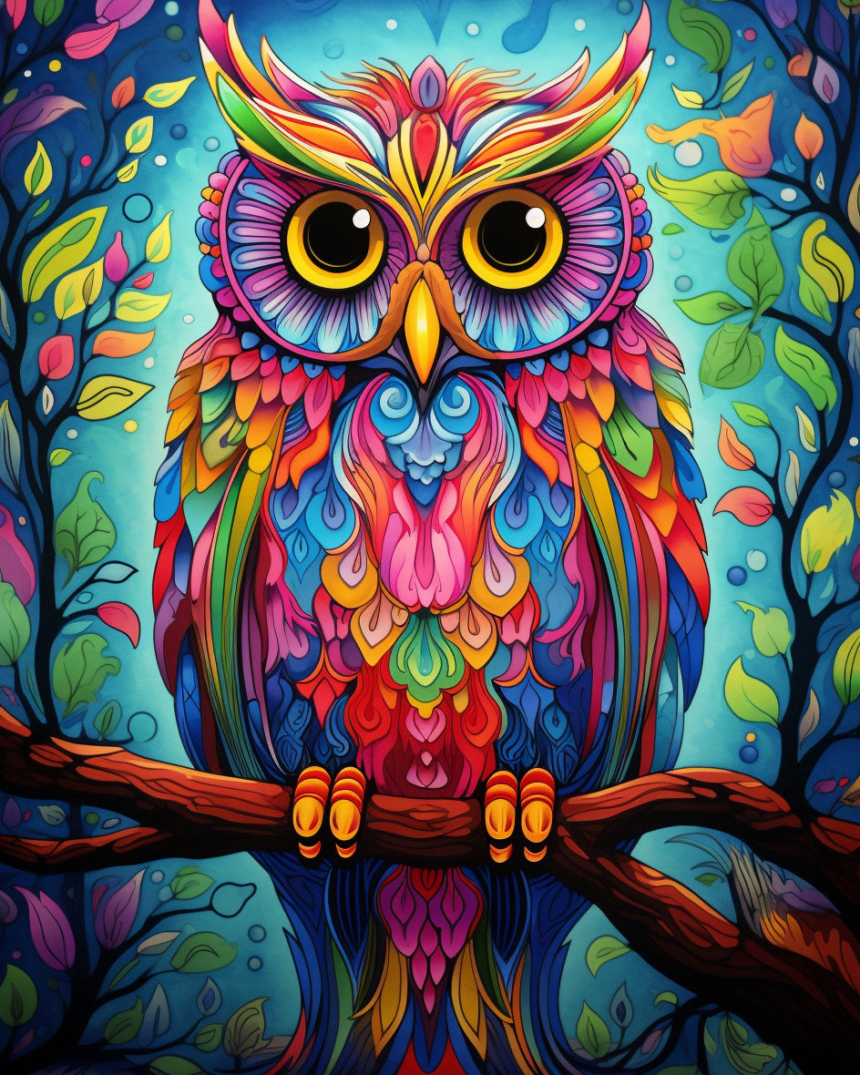 Hibou coloré