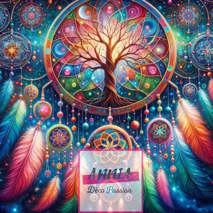 🌀 Diamond Painting – Attrape-rêves Arbre de Vie - Anniadp