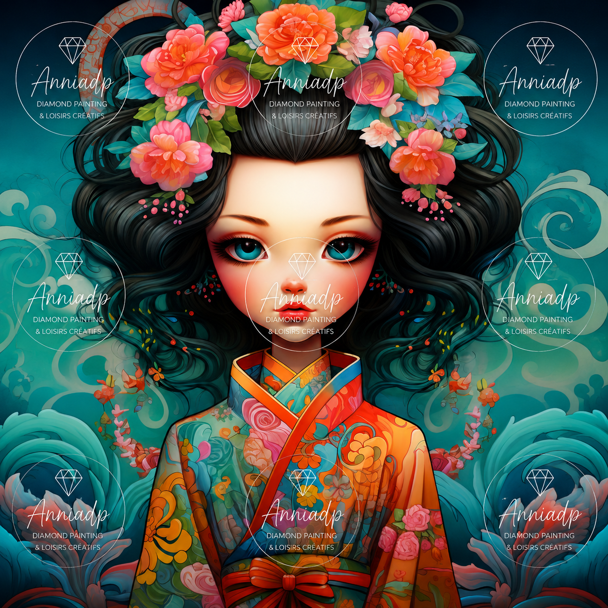 Kit Point de croix Geisha Fleur de Corail