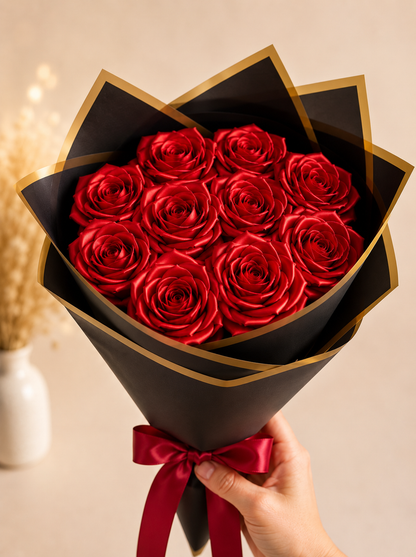 Kit DIY Bouquet de 10 roses en satin | Rose éternelle Anniadp