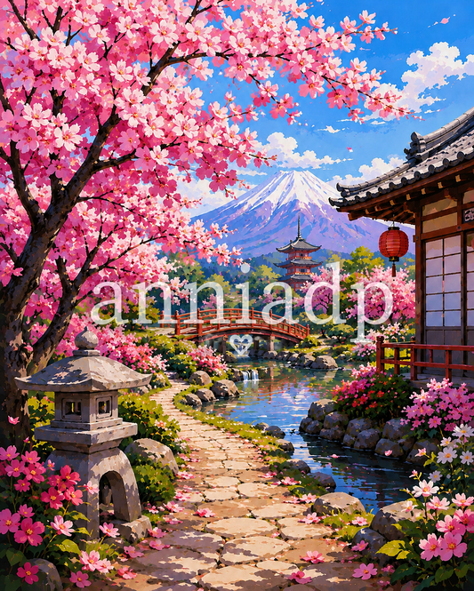 Peinture au numéro Printemps au Japon