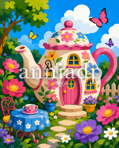 Peinture au numéro La Maison Théière Enchantée