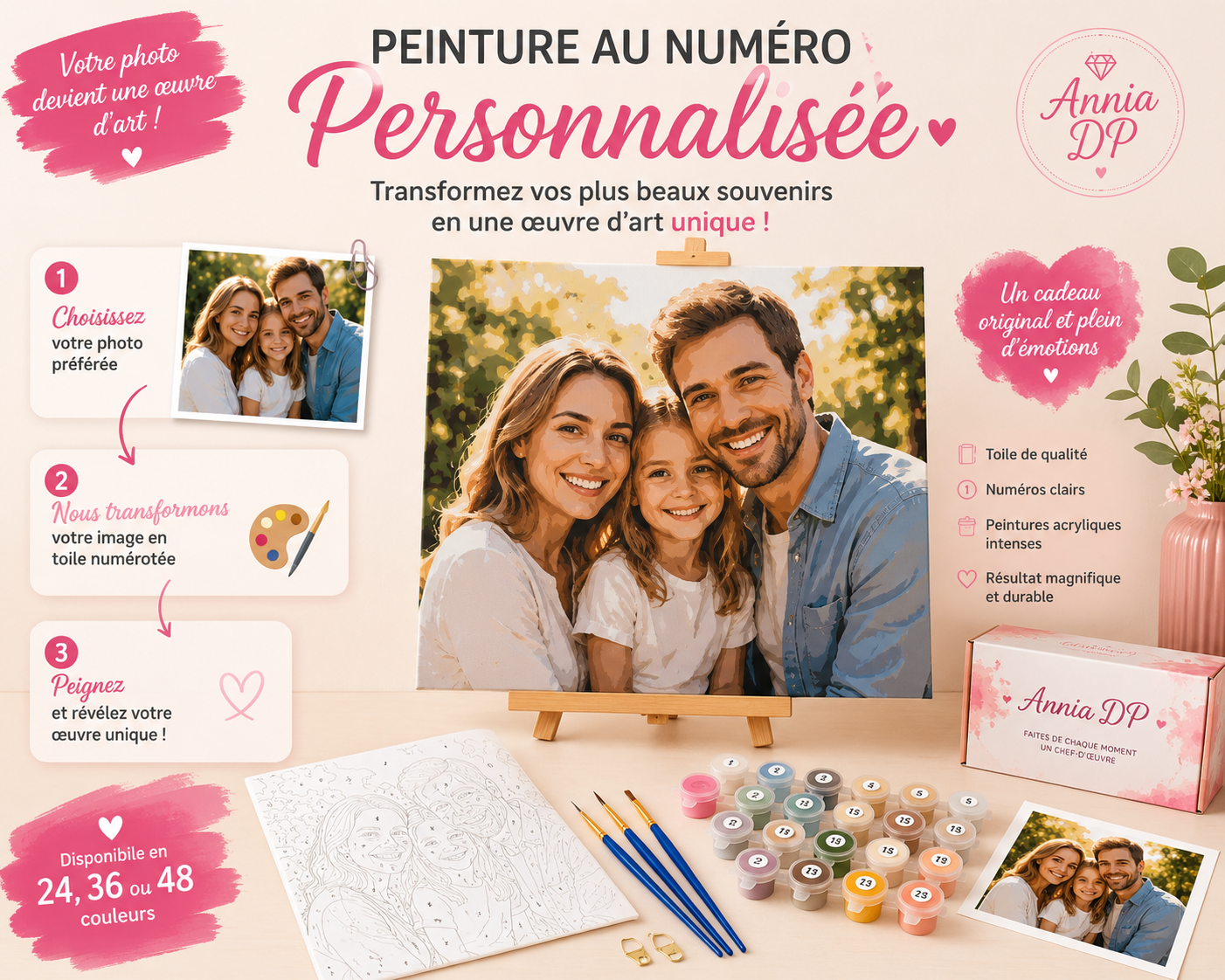 Peinture au numéro personnalisée à partir de votre photo