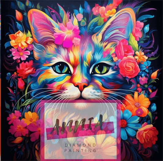 Diamond painting chat colore