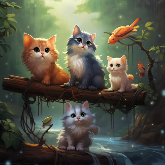 Diamond Painting - Chats Perchés Par Artistic Journey