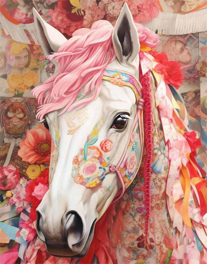 Cheval fleuri Diamond Painting - Anniadp