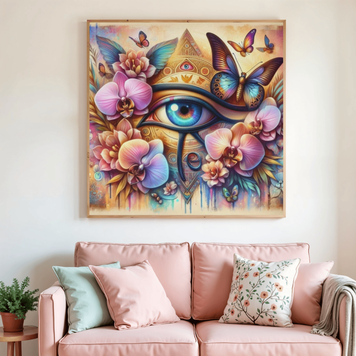 👁️🌸 Diamond Painting – L’Œil Mystique aux Orchidées