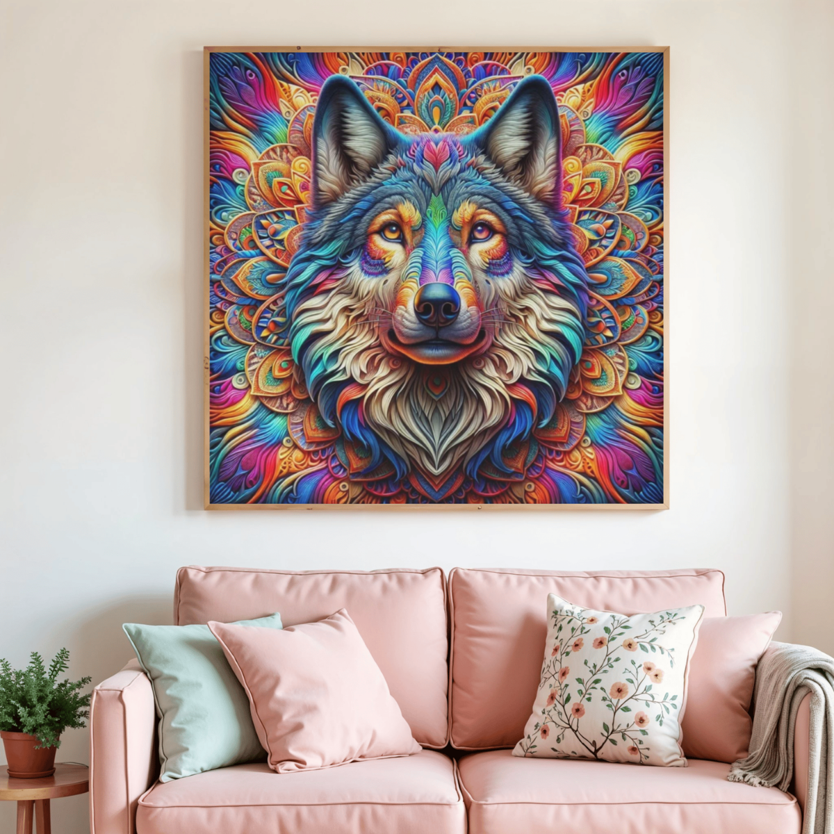🐺✨ Diamond Painting – L’Esprit du Loup Mandala