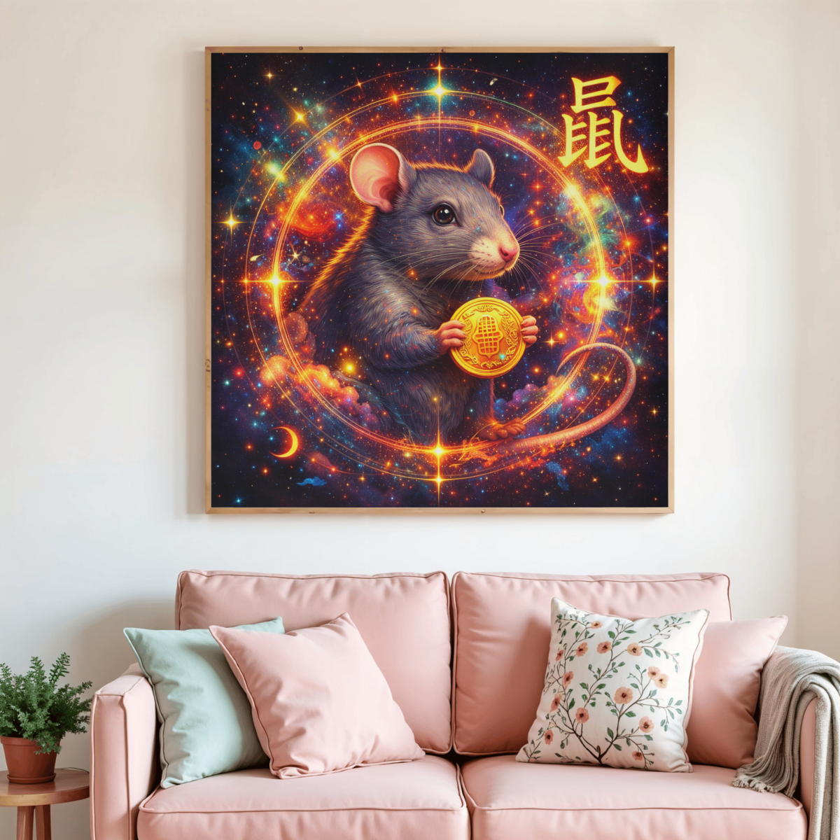 🐭✨ Diamond Painting – Signe Astrologique Chinois du Rat