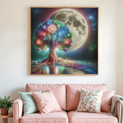 🌳🌙 Diamond Painting – Arbre de Vie Cosmique