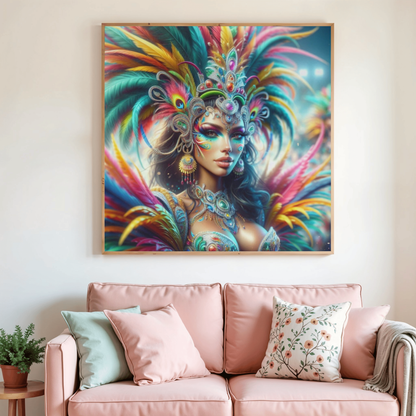 🎭🌈 Diamond Painting – Reine du Carnaval Tropical