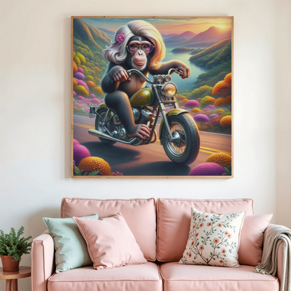 🐵🏍️ Diamond Painting – Singe Biker
