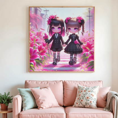 💖🌸 Diamond Painting – Duo Gothique Kawaii