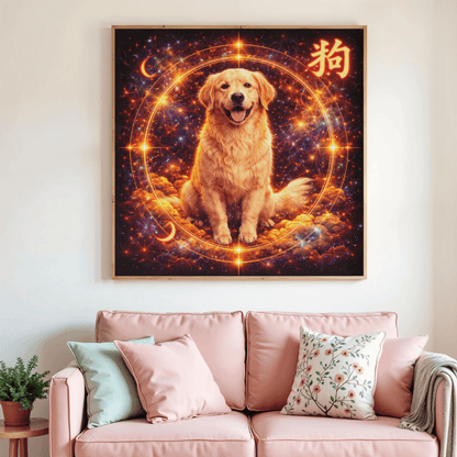 🐶✨ Diamond Painting – Signe Astrologique Chinois du Chien