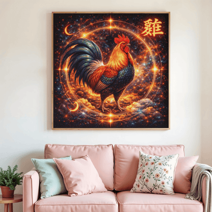 🐔✨ Diamond Painting – Signe Astrologique Chinois du Coq
