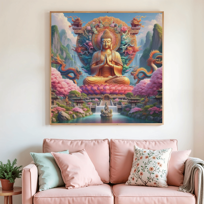 🧘‍♂️🌸 Diamond Painting – Bouddha de la Sérénité