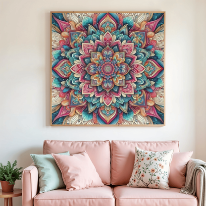 🌸🔷 Diamond Painting – Mandala Harmonie Colorée