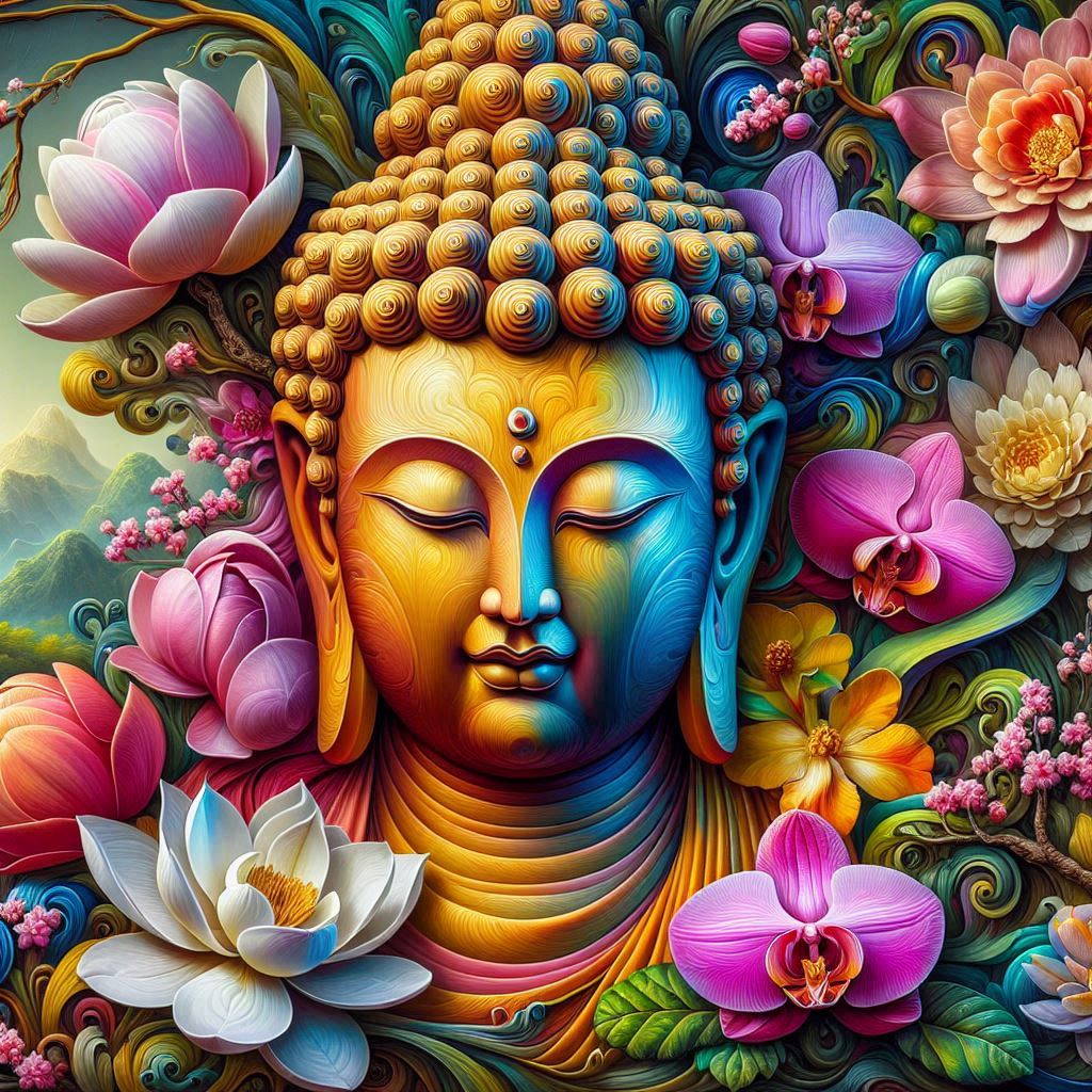 🌟 Titre : Éveil du Lotus – Bouddha en Harmonie