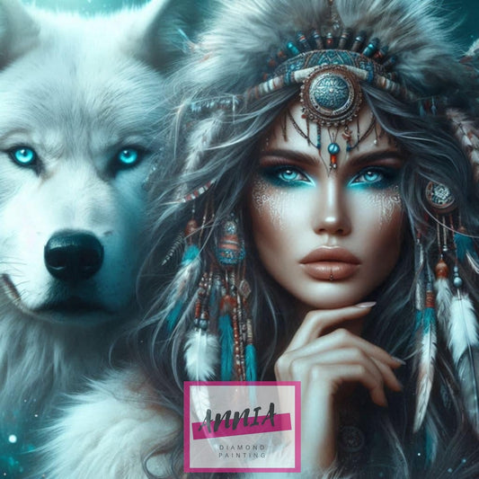 Femme au loup blanc