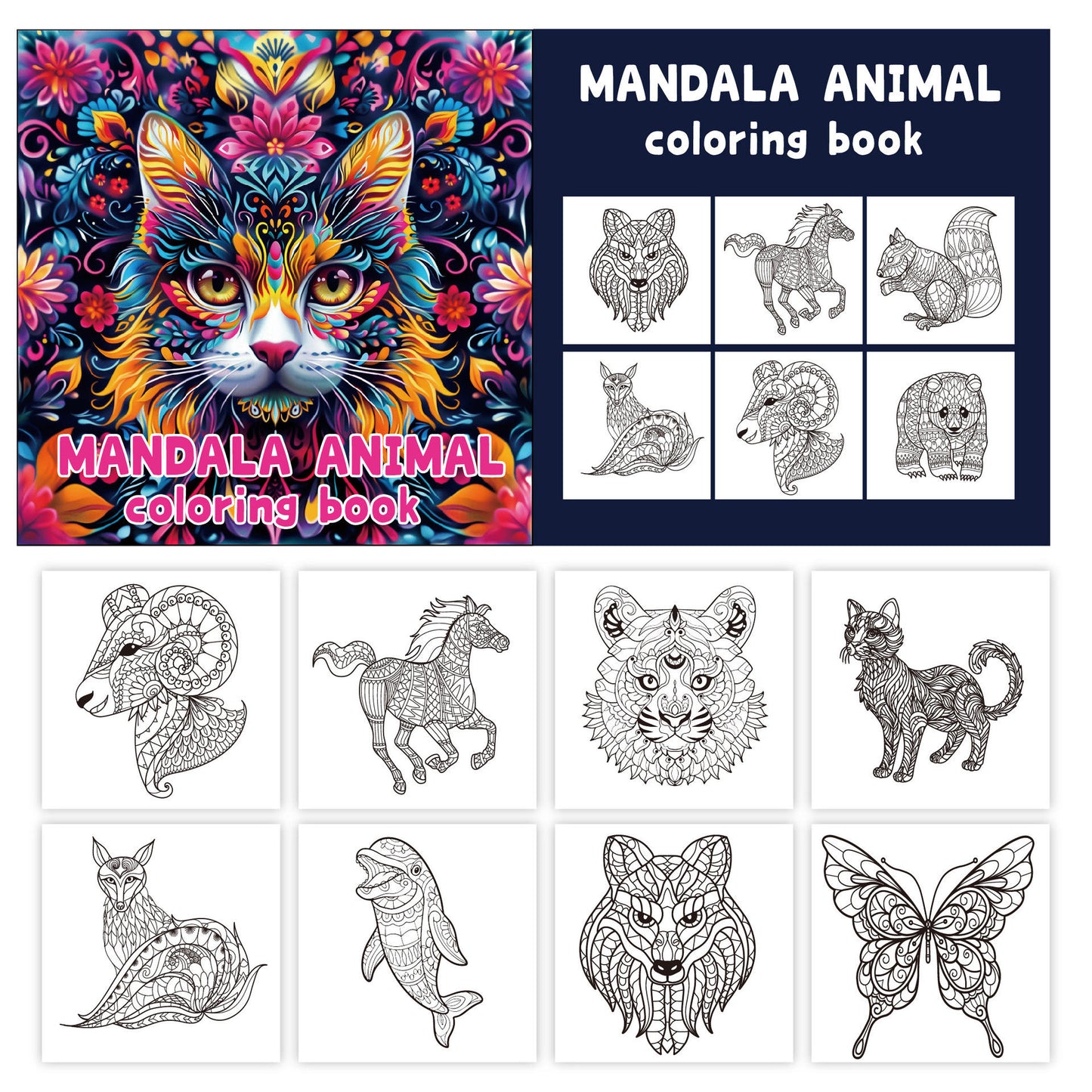 Livre de Coloriage Animaux Mandalas