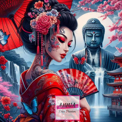 La geisha rouge Diamond Painting