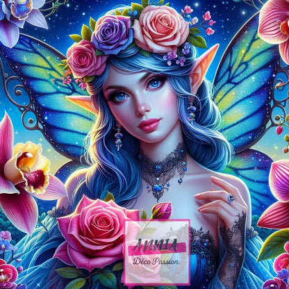 🌸✨ Diamond Painting – Fée des Roses Étoilées - Anniadp
