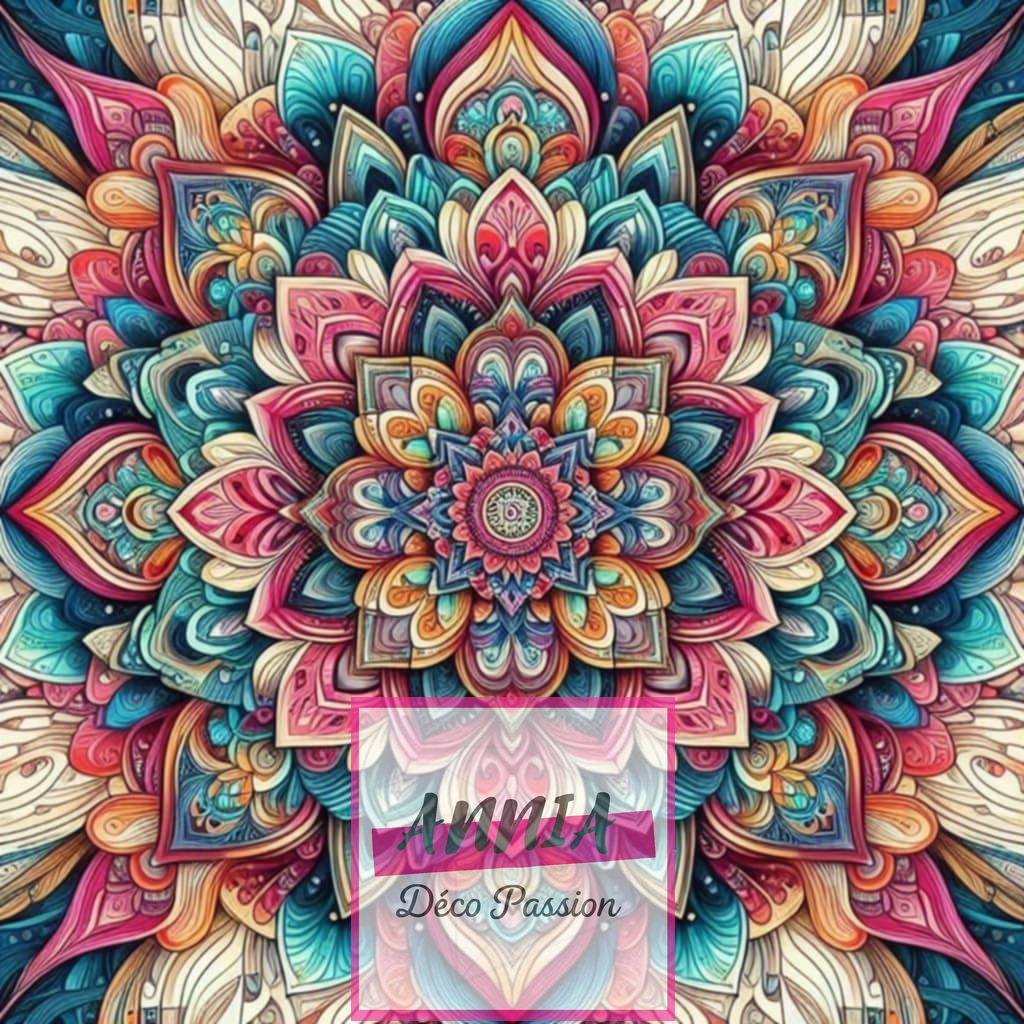 🌸🔷 Diamond Painting – Mandala Harmonie Colorée