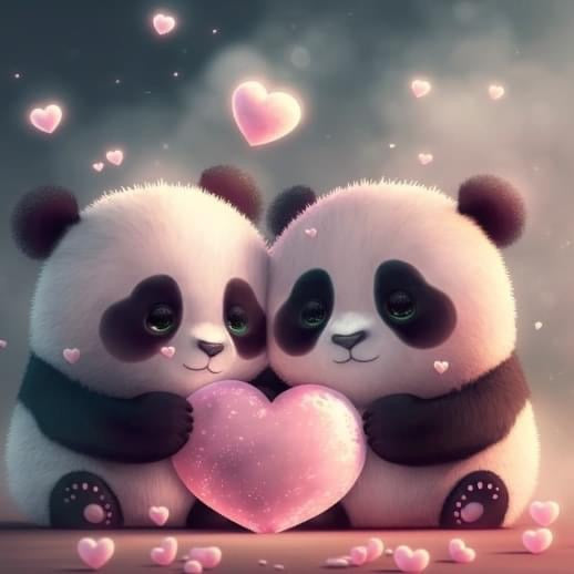 Destockage panda amoureux